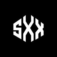 sxx letter logo-ontwerp met veelhoekvorm. sxx veelhoek en kubusvorm logo-ontwerp. sxx zeshoek vector logo sjabloon witte en zwarte kleuren. sxx monogram, bedrijfs- en vastgoedlogo.