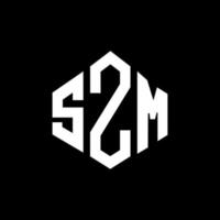 szm letter logo-ontwerp met veelhoekvorm. szm veelhoek en kubusvorm logo-ontwerp. szm zeshoek vector logo sjabloon witte en zwarte kleuren. szm monogram, bedrijfs- en onroerend goed logo.