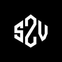 szv letter logo-ontwerp met veelhoekvorm. szv veelhoek en kubusvorm logo-ontwerp. szv zeshoek vector logo sjabloon witte en zwarte kleuren. szv-monogram, bedrijfs- en onroerendgoedlogo.