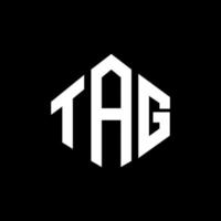 tag letter logo-ontwerp met veelhoekvorm. tag veelhoek en kubusvorm logo-ontwerp. tag zeshoek vector logo sjabloon witte en zwarte kleuren. tag monogram, bedrijf en onroerend goed logo.