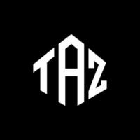 taz letter logo-ontwerp met veelhoekvorm. taz veelhoek en kubusvorm logo-ontwerp. taz zeshoek vector logo sjabloon witte en zwarte kleuren. taz monogram, business en onroerend goed logo.