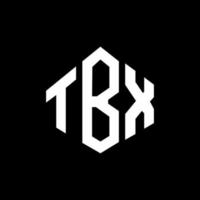 tbx letter logo-ontwerp met veelhoekvorm. tbx logo-ontwerp met veelhoek en kubusvorm. tbx zeshoek vector logo sjabloon witte en zwarte kleuren. tbx-monogram, bedrijfs- en onroerendgoedlogo.