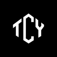 tcy letter logo-ontwerp met veelhoekvorm. tcy veelhoek en kubusvorm logo-ontwerp. tcy zeshoek vector logo sjabloon witte en zwarte kleuren. tcy monogram, business en onroerend goed logo.