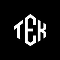 tek letter logo-ontwerp met veelhoekvorm. tek veelhoek en kubusvorm logo-ontwerp. tek zeshoek vector logo sjabloon witte en zwarte kleuren. tek monogram, business en onroerend goed logo.