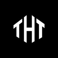 tht letter logo-ontwerp met veelhoekvorm. tht logo-ontwerp met veelhoek en kubusvorm. tht zeshoek vector logo sjabloon witte en zwarte kleuren. tht monogram, business en onroerend goed logo.