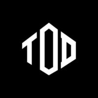 tod letter logo-ontwerp met veelhoekvorm. tod veelhoek en kubusvorm logo-ontwerp. tod zeshoek vector logo sjabloon witte en zwarte kleuren. tod monogram, business en onroerend goed logo.