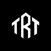 trt letter logo-ontwerp met veelhoekvorm. trt veelhoek en kubusvorm logo-ontwerp. trt zeshoek vector logo sjabloon witte en zwarte kleuren. trt-monogram, bedrijfs- en onroerendgoedlogo.