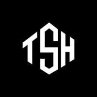 tsh letter logo-ontwerp met veelhoekvorm. tsh veelhoek en kubusvorm logo-ontwerp. tsh zeshoek vector logo sjabloon witte en zwarte kleuren. tsh monogram, bedrijfs- en onroerend goed logo.