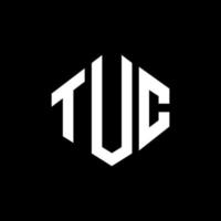 tuc letter logo-ontwerp met veelhoekvorm. tuc veelhoek en kubusvorm logo-ontwerp. tuc zeshoek vector logo sjabloon witte en zwarte kleuren. tuc monogram, business en onroerend goed logo.