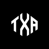 txa letter logo-ontwerp met veelhoekvorm. txa logo-ontwerp met veelhoek en kubusvorm. txa zeshoek vector logo sjabloon witte en zwarte kleuren. txa-monogram, bedrijfs- en onroerendgoedlogo.