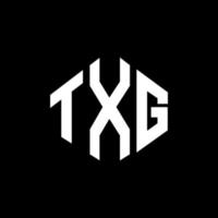 txg letter logo-ontwerp met veelhoekvorm. txg veelhoek en kubusvorm logo-ontwerp. txg zeshoek vector logo sjabloon witte en zwarte kleuren. txg-monogram, bedrijfs- en onroerendgoedlogo.