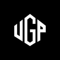 ugp letter logo-ontwerp met veelhoekvorm. ugp veelhoek en kubusvorm logo-ontwerp. ugp zeshoek vector logo sjabloon witte en zwarte kleuren. ugp-monogram, bedrijfs- en onroerendgoedlogo.