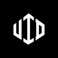 uid letter logo-ontwerp met veelhoekvorm. uid veelhoek en kubusvorm logo-ontwerp. uid zeshoek vector logo sjabloon witte en zwarte kleuren. uid-monogram, bedrijfs- en onroerendgoedlogo.