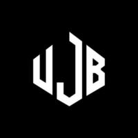 ujb letter logo-ontwerp met veelhoekvorm. ujb veelhoek en kubusvorm logo-ontwerp. ujb zeshoek vector logo sjabloon witte en zwarte kleuren. ujb-monogram, bedrijfs- en onroerendgoedlogo.