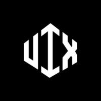 uix letter logo-ontwerp met veelhoekvorm. uix veelhoek en kubusvorm logo-ontwerp. uix zeshoek vector logo sjabloon witte en zwarte kleuren. uix-monogram, bedrijfs- en onroerendgoedlogo.