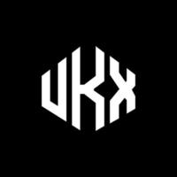 ukx letter logo-ontwerp met veelhoekvorm. ukx veelhoek en kubusvorm logo-ontwerp. ukx zeshoek vector logo sjabloon witte en zwarte kleuren. ukx monogram, bedrijfs- en onroerend goed logo.