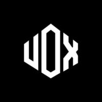 uox letter logo-ontwerp met veelhoekvorm. uox veelhoek en kubusvorm logo-ontwerp. uox zeshoek vector logo sjabloon witte en zwarte kleuren. uox-monogram, bedrijfs- en onroerendgoedlogo.