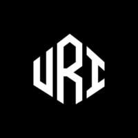 uri letter logo-ontwerp met veelhoekvorm. uri veelhoek en kubusvorm logo-ontwerp. uri zeshoek vector logo sjabloon witte en zwarte kleuren. uri-monogram, bedrijfs- en onroerendgoedlogo.