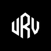 urv letter logo-ontwerp met veelhoekvorm. urv veelhoek en kubusvorm logo-ontwerp. urv zeshoek vector logo sjabloon witte en zwarte kleuren. urv-monogram, bedrijfs- en onroerendgoedlogo.