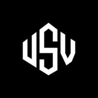 usv letter logo-ontwerp met veelhoekvorm. usv veelhoek en kubusvorm logo-ontwerp. usv zeshoek vector logo sjabloon witte en zwarte kleuren. usv-monogram, bedrijfs- en onroerendgoedlogo.