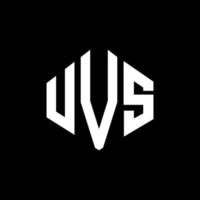 uvs letter logo-ontwerp met veelhoekvorm. uvs veelhoek en kubusvorm logo-ontwerp. uvs zeshoek vector logo sjabloon witte en zwarte kleuren. uvs-monogram, bedrijfs- en onroerendgoedlogo.