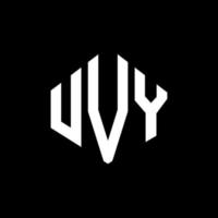 uvy letter logo-ontwerp met veelhoekvorm. uvy veelhoek en kubusvorm logo-ontwerp. uvy zeshoek vector logo sjabloon witte en zwarte kleuren. uvy monogram, business en onroerend goed logo.