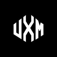 uxm letter logo-ontwerp met veelhoekvorm. uxm veelhoek en kubusvorm logo-ontwerp. uxm zeshoek vector logo sjabloon witte en zwarte kleuren. uxm-monogram, bedrijfs- en onroerendgoedlogo.