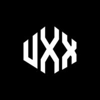 uxx letter logo-ontwerp met veelhoekvorm. uxx veelhoek en kubusvorm logo-ontwerp. uxx zeshoek vector logo sjabloon witte en zwarte kleuren. uxx-monogram, bedrijfs- en onroerendgoedlogo.