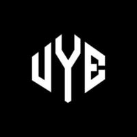 uye letter logo-ontwerp met veelhoekvorm. uye veelhoek en kubusvorm logo-ontwerp. uye zeshoek vector logo sjabloon witte en zwarte kleuren. uye monogram, business en onroerend goed logo.