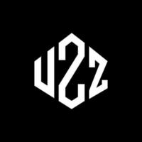 uzz letter logo-ontwerp met veelhoekvorm. uzz veelhoek en kubusvorm logo-ontwerp. uzz zeshoek vector logo sjabloon witte en zwarte kleuren. uzz monogram, bedrijfs- en onroerend goed logo.