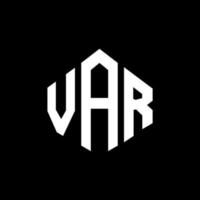 var letter logo-ontwerp met veelhoekvorm. var veelhoek en kubusvorm logo-ontwerp. var zeshoek vector logo sjabloon witte en zwarte kleuren. var monogram, bedrijfs- en onroerend goed logo.