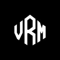 vrm letter logo-ontwerp met veelhoekvorm. vrm veelhoek en kubusvorm logo-ontwerp. vrm zeshoek vector logo sjabloon witte en zwarte kleuren. vrm-monogram, bedrijfs- en onroerendgoedlogo.