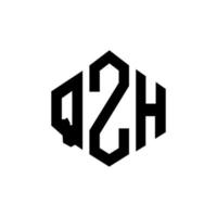 qzh letter logo-ontwerp met veelhoekvorm. qzh veelhoek en kubusvorm logo-ontwerp. qzh zeshoek vector logo sjabloon witte en zwarte kleuren. qzh monogram, business en onroerend goed logo.