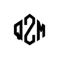 qzm letter logo-ontwerp met veelhoekvorm. qzm veelhoek en kubusvorm logo-ontwerp. qzm zeshoek vector logo sjabloon witte en zwarte kleuren. qzm monogram, business en onroerend goed logo.