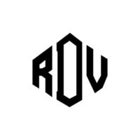 rdv letter logo-ontwerp met veelhoekvorm. rdv veelhoek en kubusvorm logo-ontwerp. rdv zeshoek vector logo sjabloon witte en zwarte kleuren. rdv-monogram, bedrijfs- en onroerendgoedlogo.