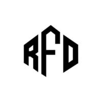 rfo-letterlogo-ontwerp met veelhoekvorm. rfo veelhoek en kubusvorm logo-ontwerp. rfo zeshoek vector logo sjabloon witte en zwarte kleuren. rfo-monogram, bedrijfs- en onroerendgoedlogo.