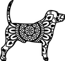 hond mandala afdrukken vector