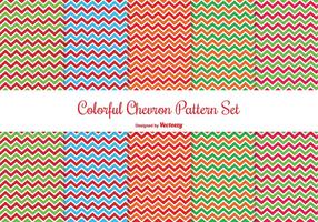Kleurrijke Chevron Patroon Set vector