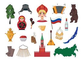 set van Russische associatieve illustraties vector