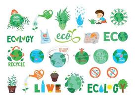 eco-stickers set vector