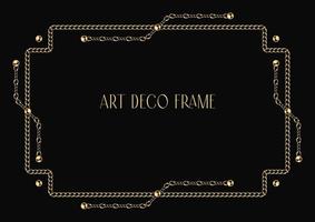 art deco geometrisch frame gemaakt van ketting en kralen vector