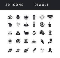vector eenvoudige iconen van diwali