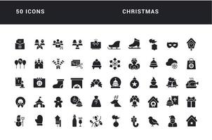 set van eenvoudige iconen van Kerstmis vector