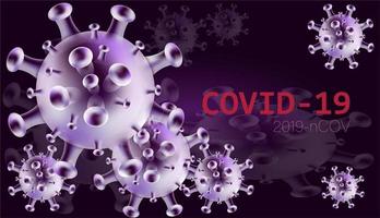 covid-19 2019-ncov glanzend paars vector