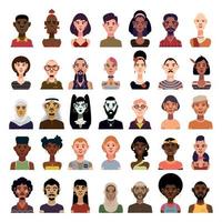avatars van verschillende nationaliteiten en sociale groepen vector