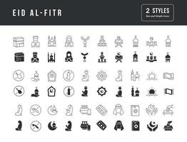 vector eenvoudige iconen van eid al-fitr