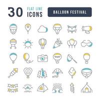 vector lijn iconen van ballon festival