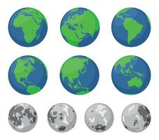 planeet aarde en maan vector