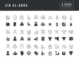 vector eenvoudige iconen van eid al-adha