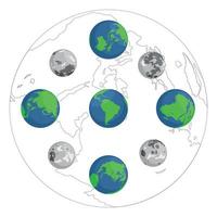 illustraties van planeet aarde en satelliet vector